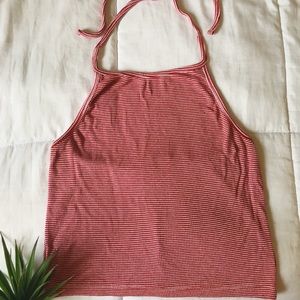 BRANDY MELVILLE red striped halter top